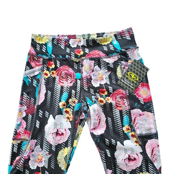 Athletic Works Rose Floral Legging Pants Girls size L or 10/12 - Picture 3 of 10